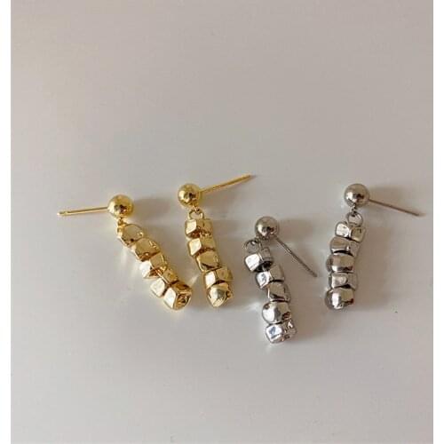 YANGLIUJIA Gold Silver Metal Earrings European American Style Hip-hop Punk Fashion Earrings Ms Jewelry Christmas Gifts Wholesale