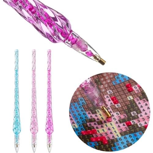 1PC Point Drill Crystal Pens Diamond Painting Pen DIY Cross Stitch Embroidery Crafts Household Sewing Diamond Painting Tool