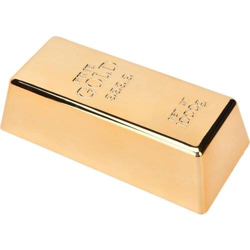 1 Pcs Gold Bar Bullion Door Stop Paperweight Simulation Gold Brick Home Door Gate Stopper