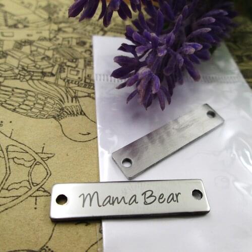 10pcs--Mama Bear Connector stainless steel charms more style for choosing DIY Charms pendants for necklace 30x7mm