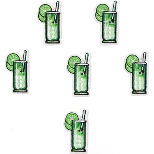 10pcs Embroidered Drinks Patches Cartoon Mini Stickers For Hats Garments Jeans Coats Shoes Repair DIY Fabric Appliques Badge