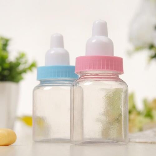 12pcs Mini Feeding Bottles Baby Shower Favor Bonbonniere Boxes Christening Baptism Party Candy Dragee Cookie Gift Boxes Supplies