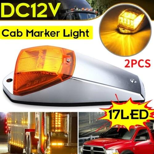 12V 17LED Truck Cab Marker Light Top Running Lights Replacement Warning Light for Peterbilt/Kenworth/Freightliner/Volvo/Mack