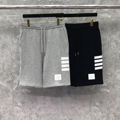 2021 New Fashion TB THOM Brand Casual Shorts Men Summer Cotton Casual Sports Trousers Loose Knee Length Jogger Track Pants