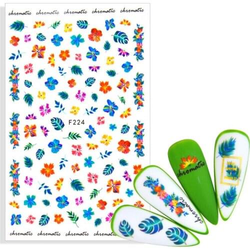 2021 New Geometric Animal Butterfly Nail Art Adhesive Sticker Water Transfer Nails Sliders Flower Leaves Manicures Decor Decals