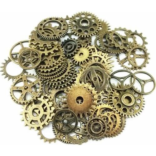 20pcs Bronze Watch Parts Steampunk Cyberpunnk Cogs Gears DIY Jewelry Craft