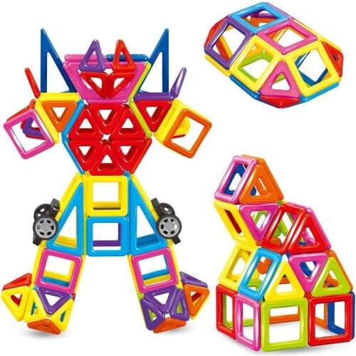 3D DIY Toys 128pcs/Set Intelligence Magnetic Building Blocks Kit Plastic Assemble Early Education Magnet Stacking Blocks For Kid