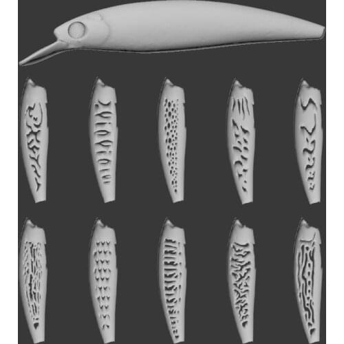 WLure Hard Plastic 3D Stencil for Long Casting Weight Transfer Jerkbait Fishing Lure UPM600 V2