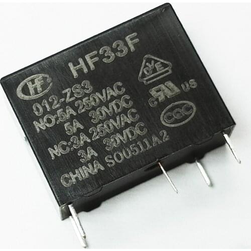 50PCS/lot Power relays HF33F JZC-33F-012-ZS3 12V 5A 250VAC 5PIN Original New relay