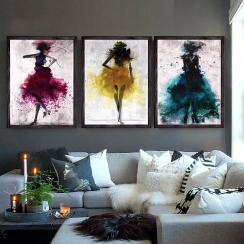 Abstract Ballet Girl Oil Painting On Canvas Posters And Prints Dancing Ballerina Wall Art Cuadros Picture For Living Room Decor