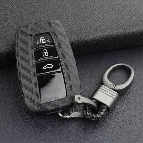 Car keys Accessories Carbon Fiber Key Case keyboard Cover Car-Styling For Toyota CHR Car Keys Shell Case