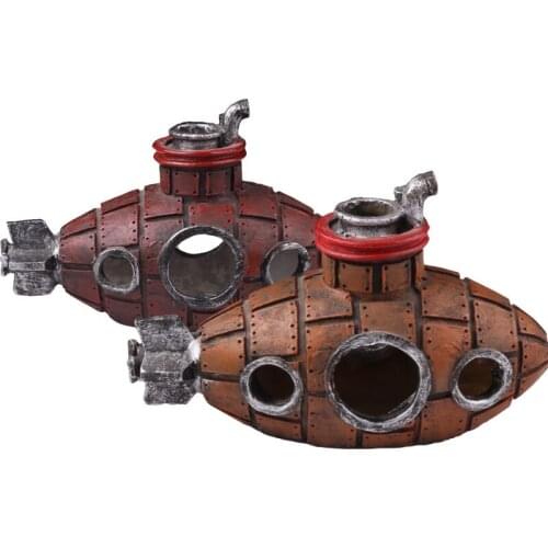 Fish Tank Small Fish Hiding House Resin Submarine Decoration Ornaments Landscape Submarine Breeding Tank Aquarium Accessories