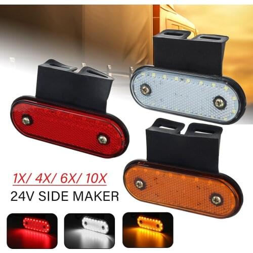 10Pcs 24V 20 LED Truck Side Marker Lights Back Light Clearance Lamp Turn Signal Tractor RV Trailer Lorry Pick-up Boat Car
