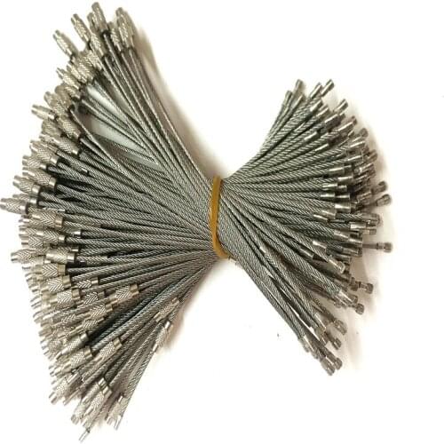 1000 x Car Stainless Steel Wire Keychain Wire Rope Metal Carabiner Cable Key Ring Keyring for Outdoor Hiking Key Holder