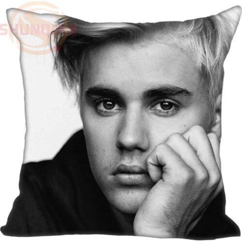 Hot Custom Justin Bieber Square Pillowcase Custom Zippered Bedroom Home Pillow Cover Case 35X35cm,40x40cm