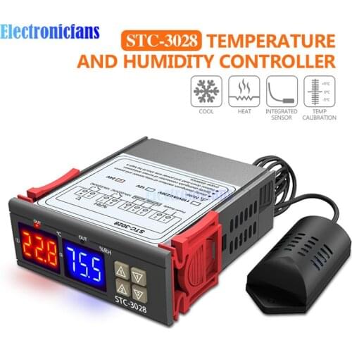STC-3028 Digital Thermostat Temperature Humidity Control Thermometer Hygrometer Controller DC 24V 12V 110V 220V Hygrometer Meter