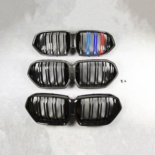 Double Slat 3 Colors Carbon Pattern Front Kidney Grill Grille For BMW X6 G06 Glossy Black/ M Color Mesh Grilles 2019