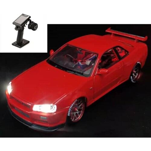 HGM TOYS 1/28 MINI Q9 Drift Racing RC Car RTR Version with Metal Chassis Outdoor Gifts For Boys Model Nissan R34 TH19508-SMT5