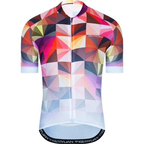 KEYIYUAN 2022 Summer Mens Team Cycling Jersey MTB Uniform Mountain Bike Clothing Quick Dry Bicycle Clothes Short Maillot Moletom