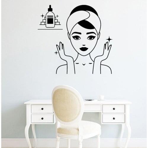 Beauty Salon Wall Stickers Bedroom Decor Skincare Spa Store Window Decal Bathroom Vinyl Mural Waterproof O79