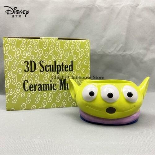 Disney 2021 Cartoon Mug Toy Story Aliens Cute 3D Mug Childrens Drinking Cup Office Coffee Cup Send a Kids Water Cup