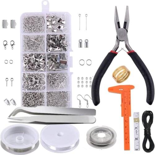 10 Grids Metal Jewelry Making Kit DIY Necklace Materials Repair Tool With Accessories Findings And Beading Wires Adults Supplies