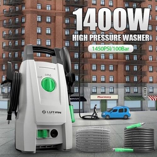 WB4 1400W 220V High Pressure Car Washing Machine 100Bar Cleaner Pump Car Washing Water Gun Foam Generator Induction Motor Spray