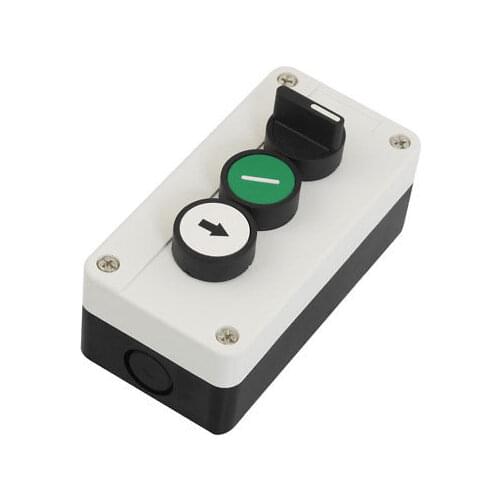 Momentary N/C N/O 2-Position Selector NO Green White Push Button Switch Station
