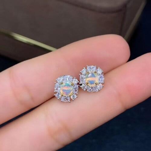 New Coming Natural and Real Opal Natural And Real Opal Earring 925 sterling silver Fine jewelry OpalEarring