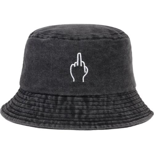 Fashion Mens washed fisherman hat women outdoor shade bucket hats finger embroidery unisex hat cotton sun panama hats casquette