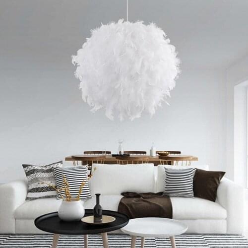 Feather Pendant Lights Modern Pandant Lamp Nordic Design Romantic Kitchen Dining Room HangLamp Feather Hanging Light Fixture