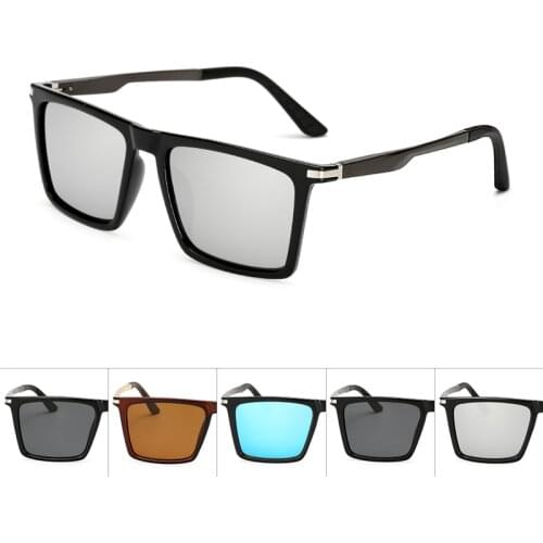 Polarized Square Sunglasses Polaroid Aluminum Arms Men All Black oversized big sun Glasses for men Women sun glasses Driving