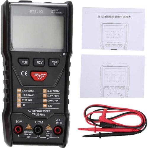 ET8103 Intelligent Multimeter LCD Backlit Display Portable Digital Voltage Tester for Outdoor multimetro Digital multimeter