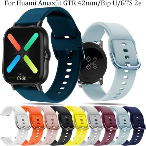 20mm Silicone strap For Huami Amazfit GTR 42mm GTS 2/2e Watchband Bracelet Amazfit bip U/S pop 1S Ladies Smart watch Accessories