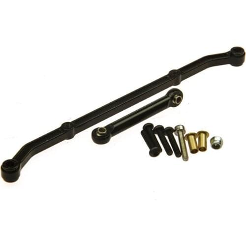 Black Silver Metal Aluminum Steering Link Arm for Axial SCX10 1/10 RC Crawler