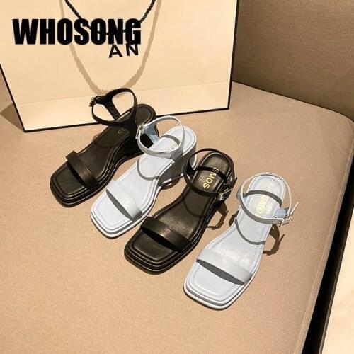 New Summer Women Sandals Girls Princess Sandals Woman High Thick Heels Ladies Shoes Female Black Brand Sandals Zapatos De Mujer