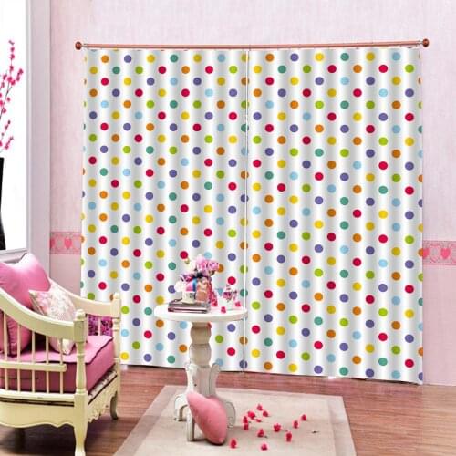 Creative Red Green Yellow Polka Dot Bright Dotted Featuring Colorful Dot Curtain For Living room Bedroom Blackout Drapes Decor