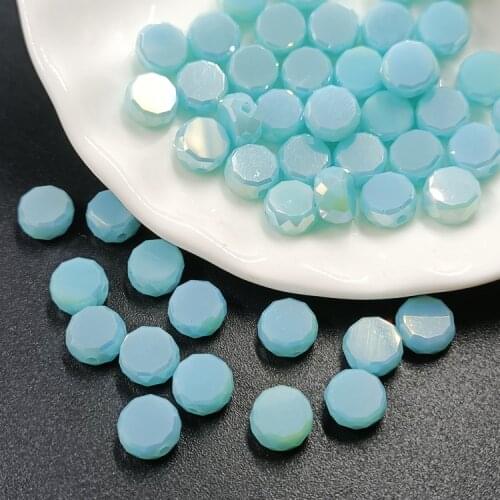 6X3mm Glass Loose Beads Flat Spacer Beads Small Facet Glass Beads Shining DIY Jewelry Bracelets Necklace