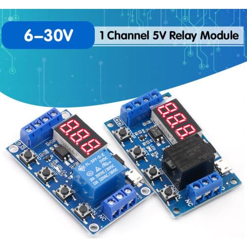 1 Channel 5V Relay Module Time Delay Relay Module Trigger OFF / ON Switch Timing Cycle 999 minutes for Arduino Relay Board Rele
