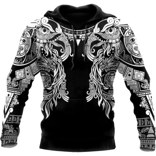 Aztec Mayan Turkey Thanksgiving 3d All Over Printed Retro Hoodie Men Sweatshirt Streetwear Zip Pullover Casual Jacket Tracksuit