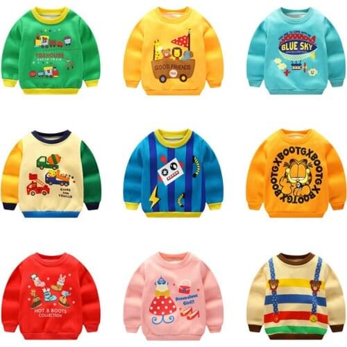 1-6 Yrs Boys Girls Sweatshirts Autumn Winter Coat Sport Sweater Baby Outfits Toddler kids Children clothes Thicken Warm Tops