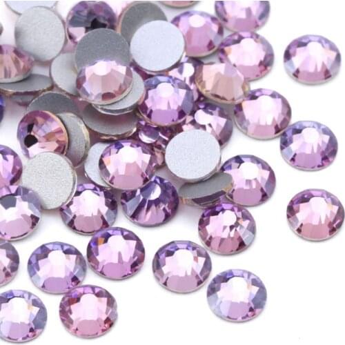 Swarovsky Super Glitter Crystal AB Flat Back Non HotFix Nail art Rhinestone 3D Glass Nail Art Decorations Garment Mix Rhinestone