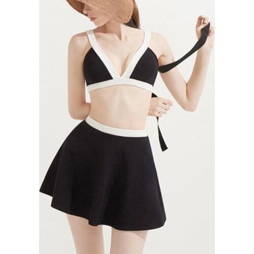 Swimsuits Woman Swimwear Women Tankini Womens Swimsuit New Retro Three Piece Skirt Sexy Beach Polyester Print Swimsuit Separate