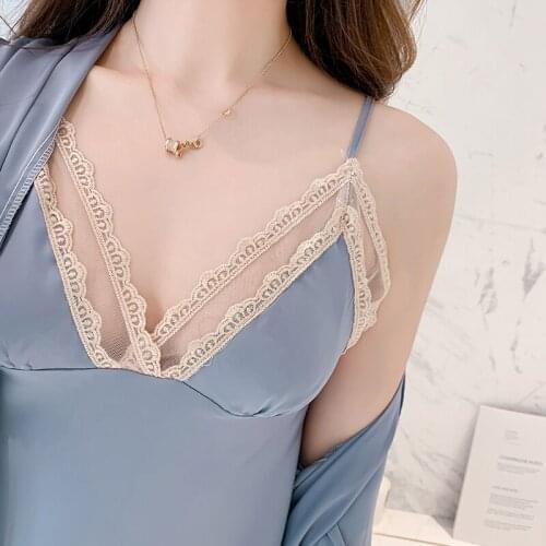 2021 Summer Women Robe Gown 2Pcs Sets Sexy Lace Satin Pajamas Embroidery Hollow Out Ladies White Wedding Night Dress Bath Gown