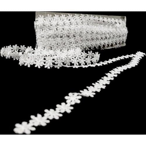 1Yard Best Selling Latest Lace Fabric 1.5cn Lace Ribbon Cotton Guipure White Lace Fabric Applique Wedding Dress Sewing Trim LA54