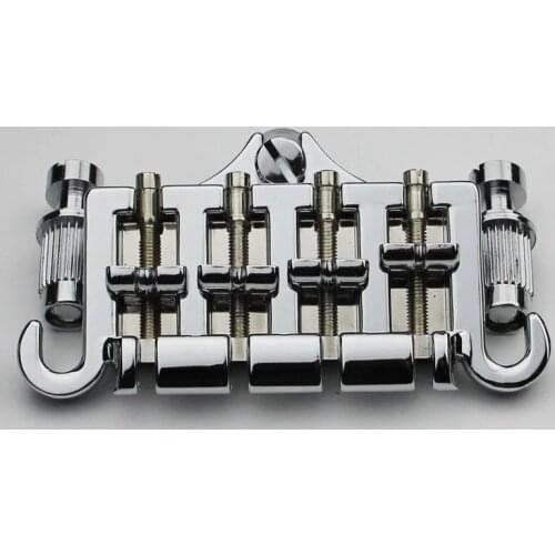 3 Point 4 String Bass Bridge Tailpiece Chrome For GBS EP Guitar Parts