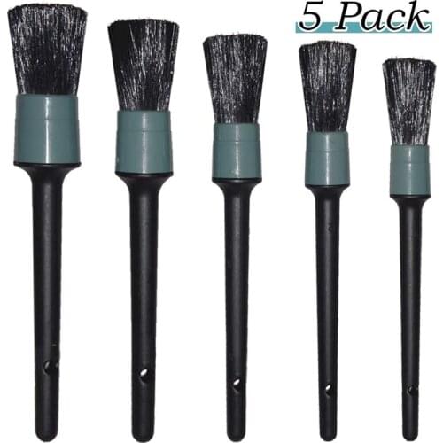 5PC Car Detailing Brush Auto Cleaning Set Wheels Tire Dashboard Leather Air Outlet Clean Brush Tools Car Wash Accessories