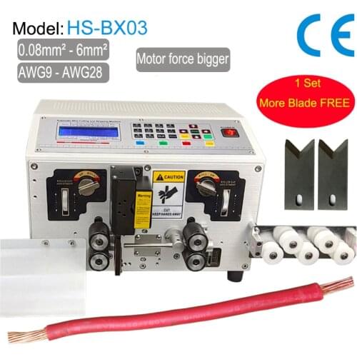 Automatic Wire Cutting Stripping Peeling Machine to 6mm2 with 1Set More Extra Blade 4 Wheel Drive