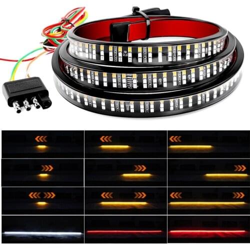 DERI 48 60inch Car LED Strip Light Tailgate Light Bar Pickup Trailer Taillight Turn Signal Lights Reverse Brake Lights DC 12V