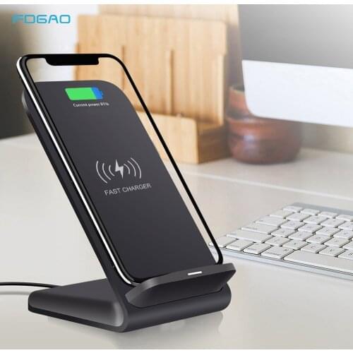 FDGAO Qi Wireless Charger 15W USB C QC 3.0 for iPhone 12 11 Pro Max 8 X XR XS Samsung S21 S20 S10 S9 Xiaomi Fast Charging Stand
